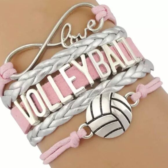 VOLLEYBALL LOVE CORD BRACELET - Picture 1 of 1
